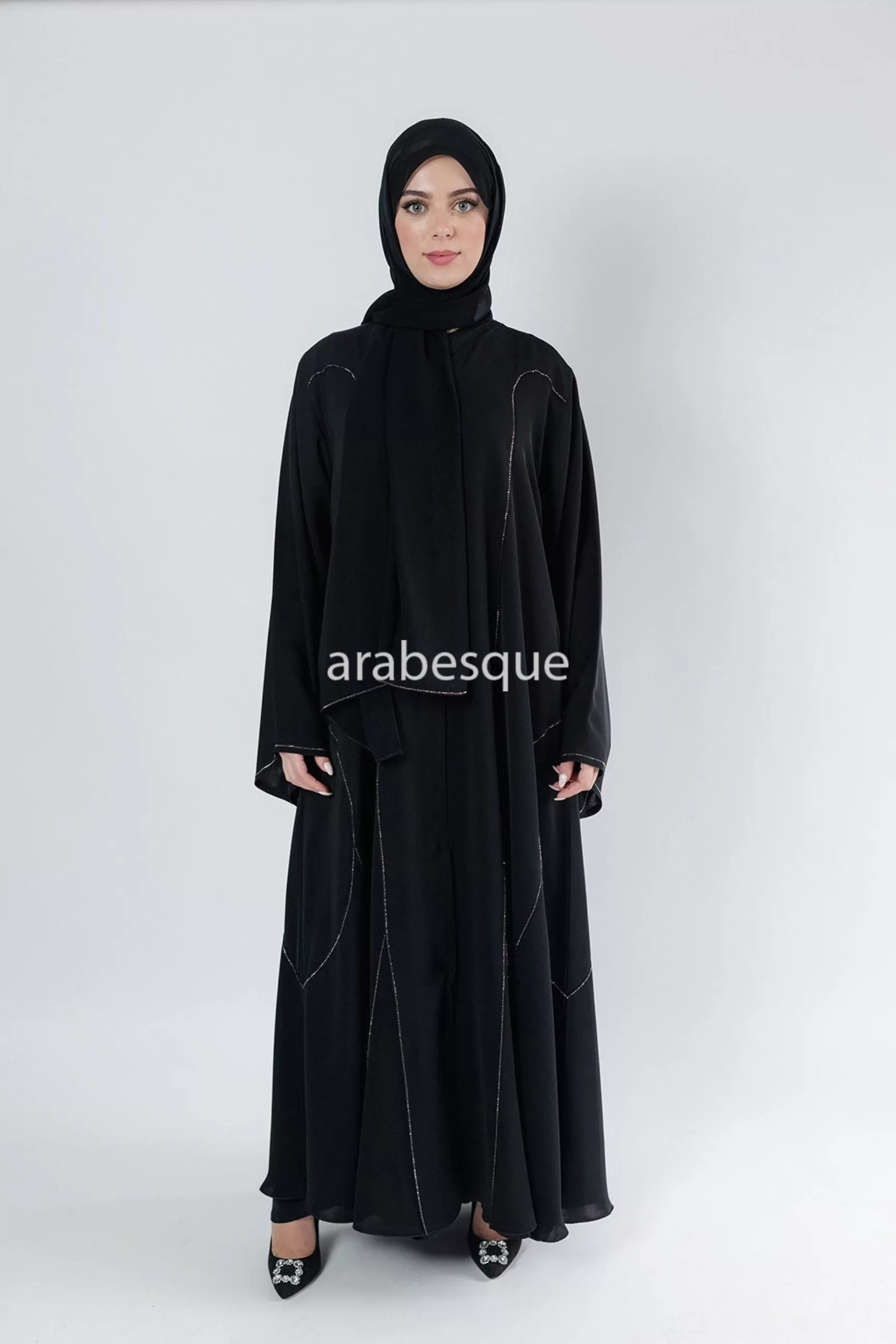 Luxury Embellished Open Abaya  - 2 Colours