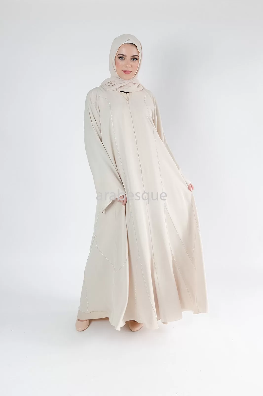 Luxury Embellished Open Abaya  - 2 Colours