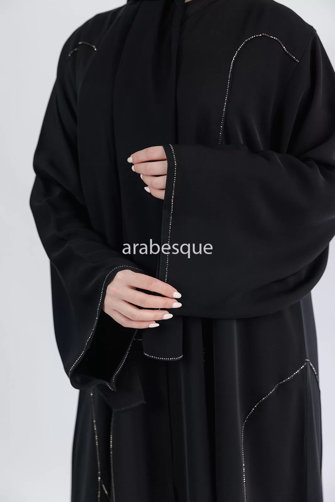 Luxury Embellished Open Abaya  - 2 Colours