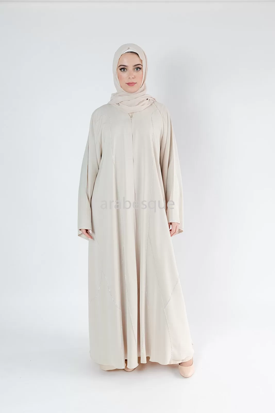 Luxury Embellished Open Abaya  - 2 Colours