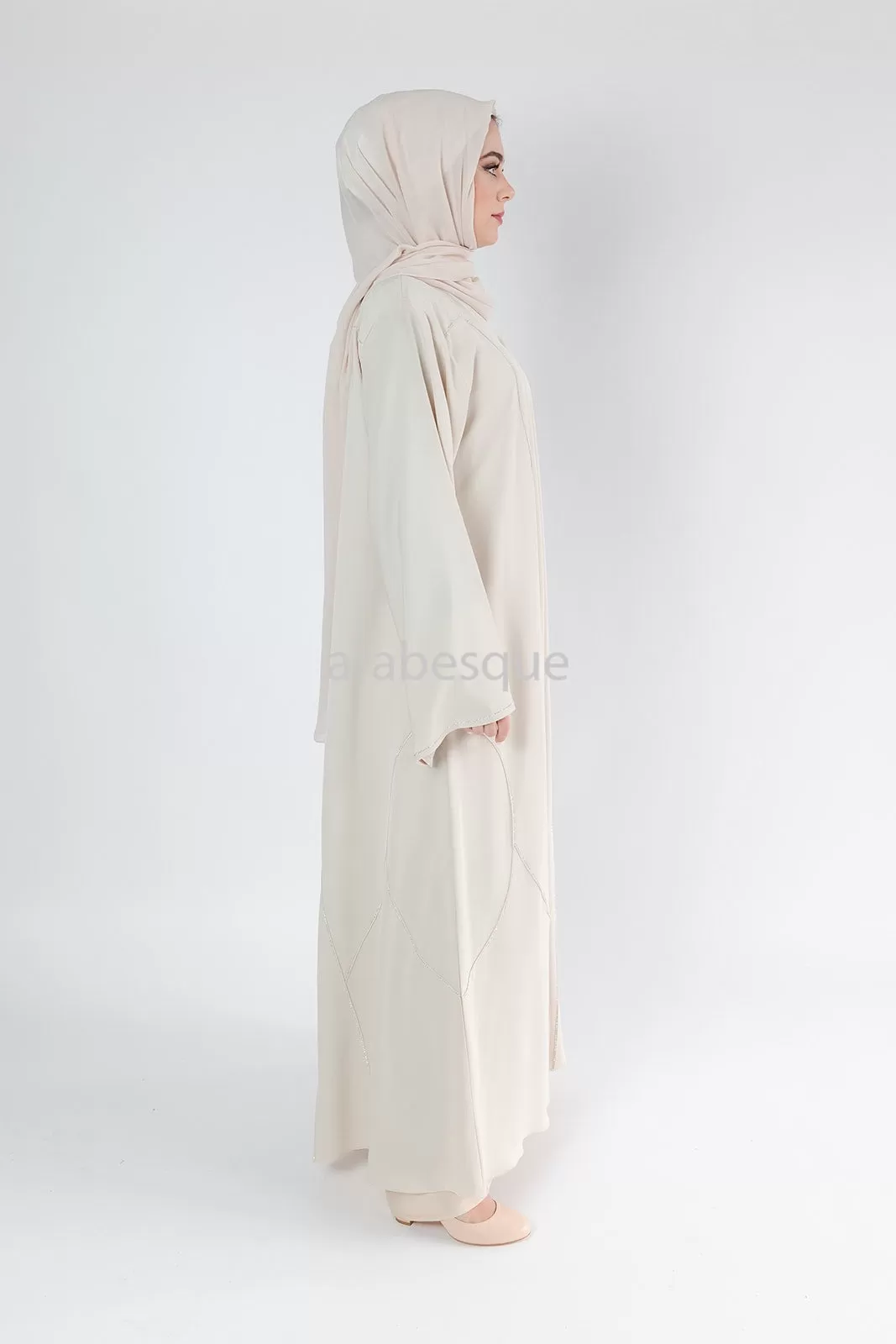 Luxury Embellished Open Abaya  - 2 Colours