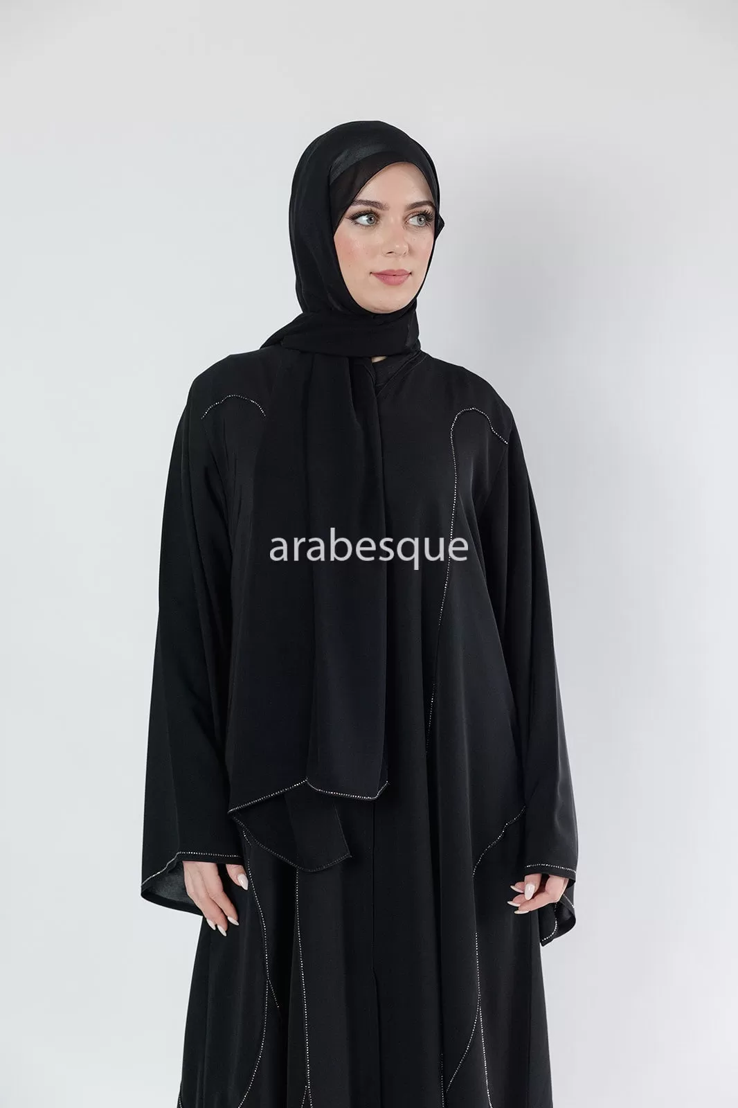 Luxury Embellished Open Abaya  - 2 Colours