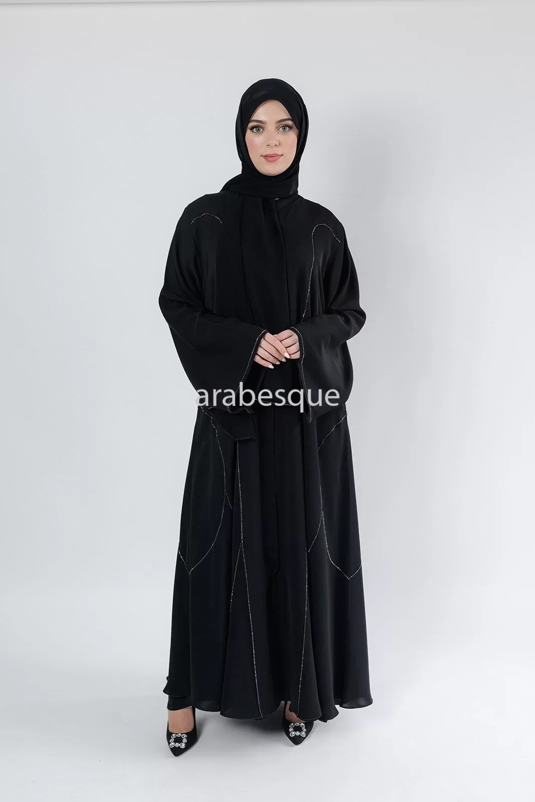 Luxury Embellished Open Abaya  - 2 Colours