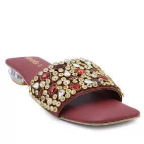 Maroon Bridal Slipper 042071