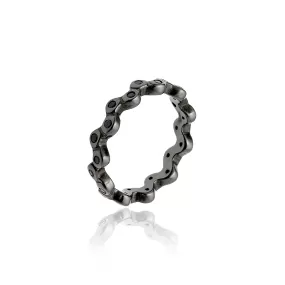 MCL Design Black Spinel Slim Band Stacking Ring