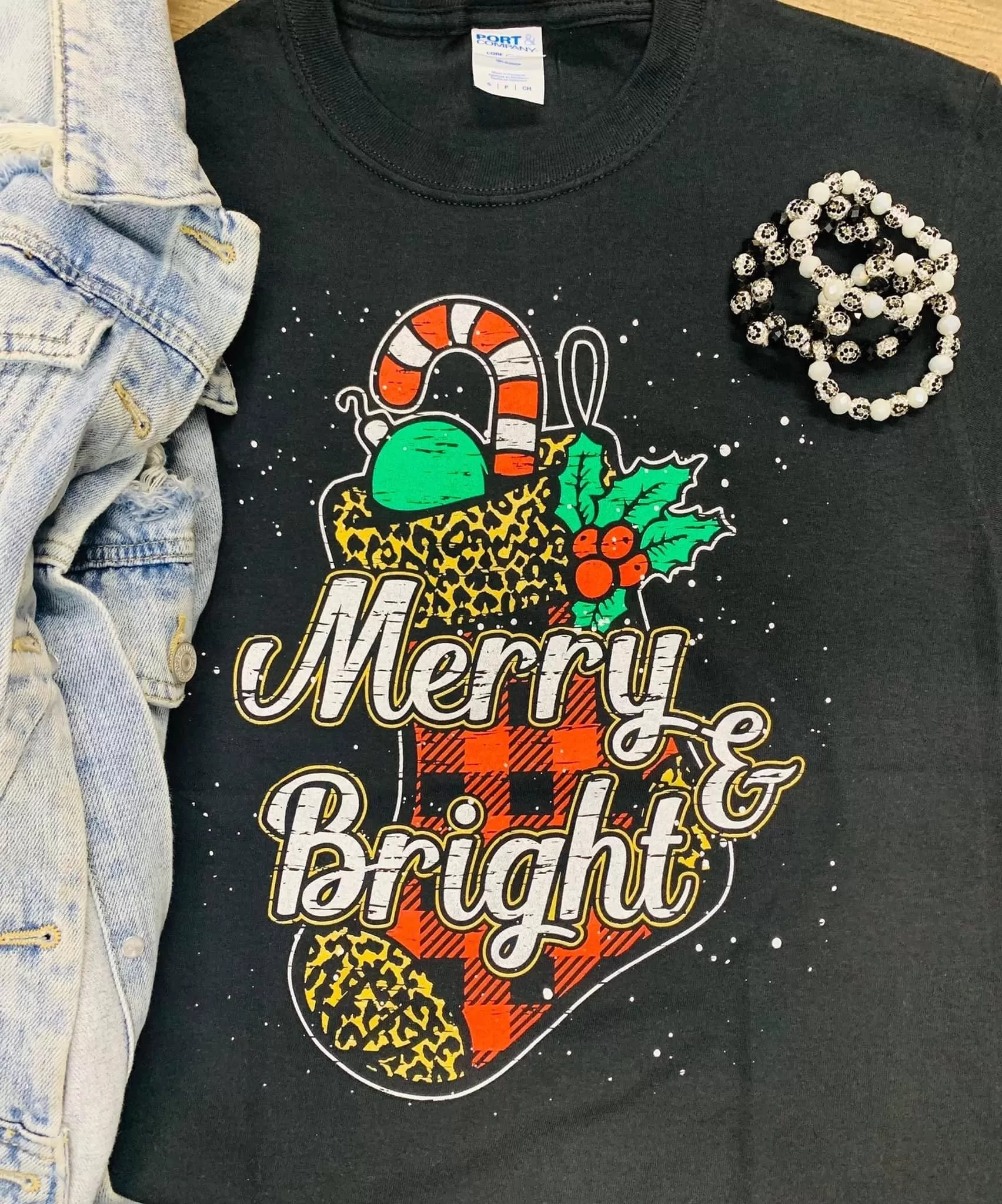 Merry & Bright Christmas tee