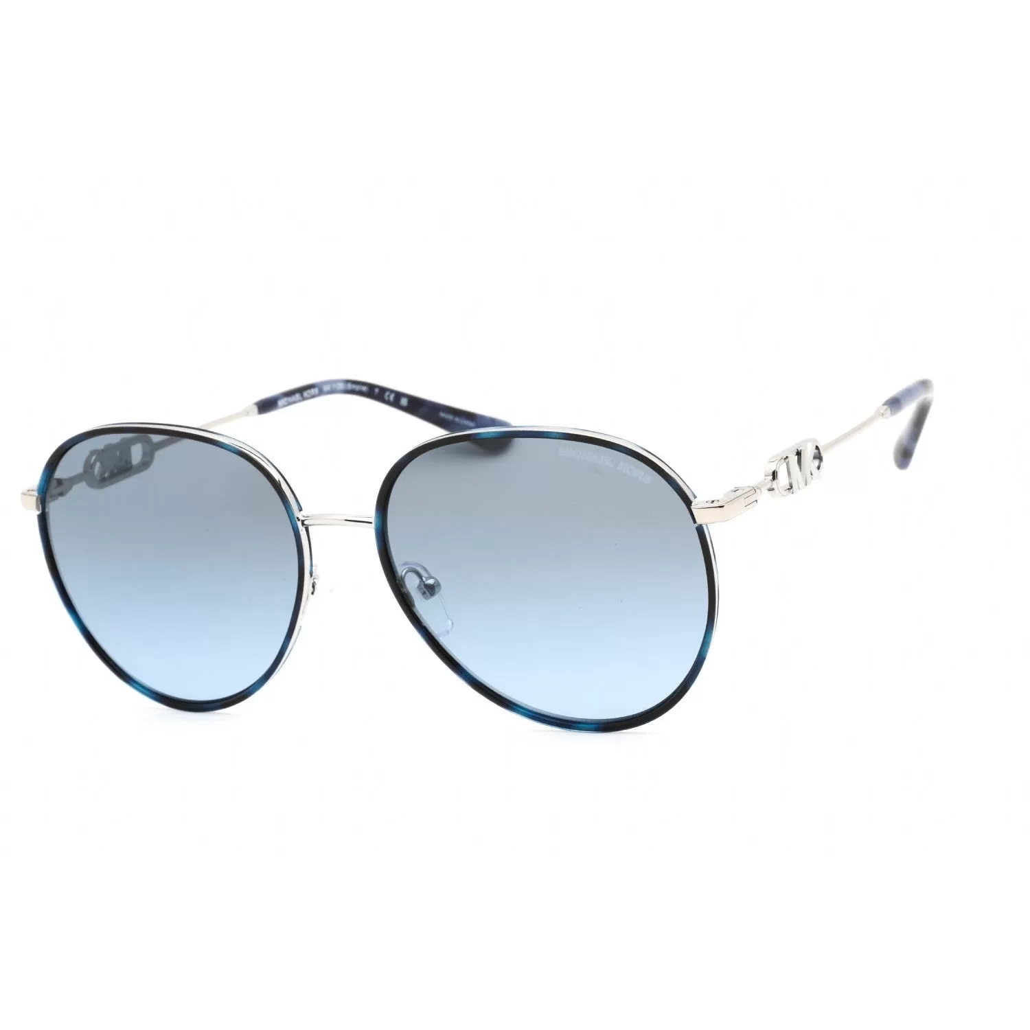 Michael Kors 0MK1128J Sunglasses Silver Blue Tortoise / Gradient Blue Women's