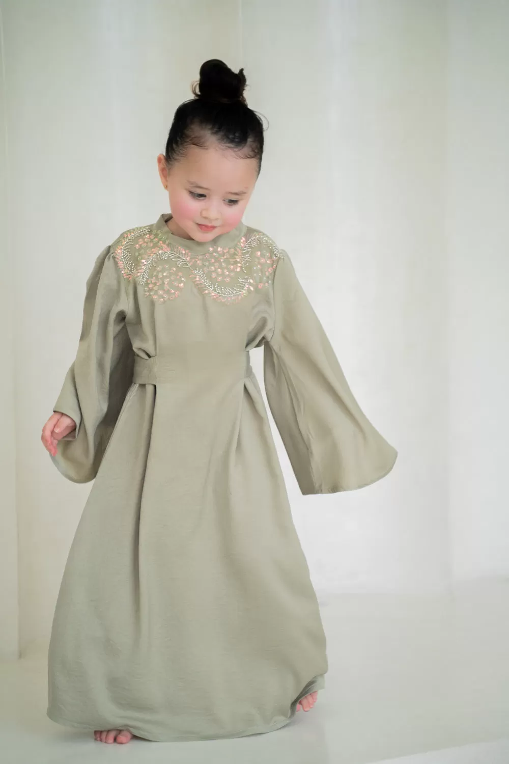 Minted Jewel Kids Abaya