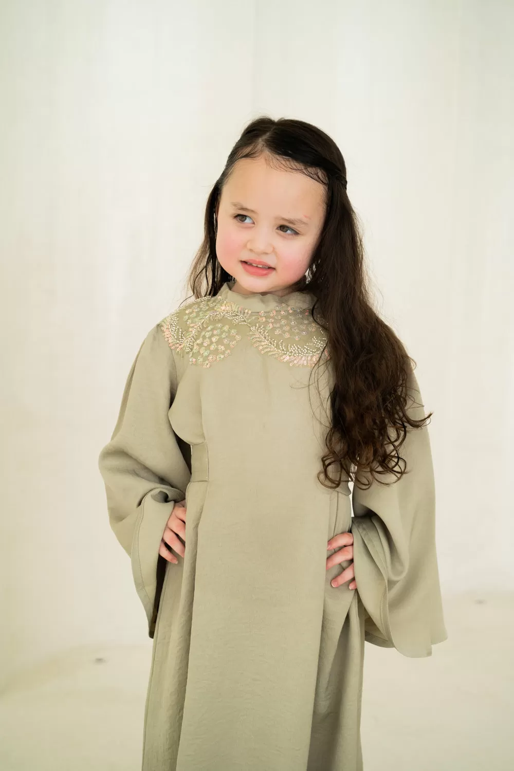 Minted Jewel Kids Abaya