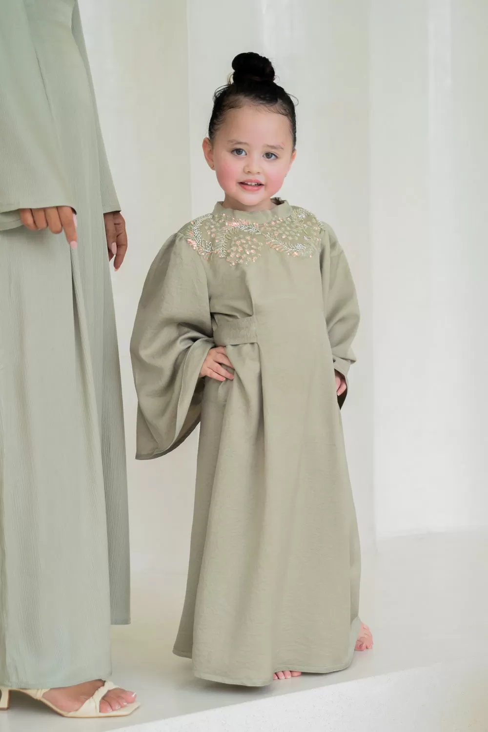 Minted Jewel Kids Abaya