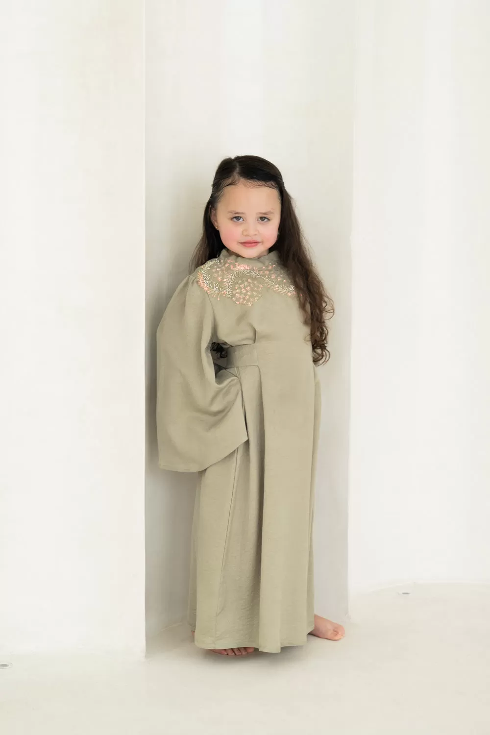 Minted Jewel Kids Abaya