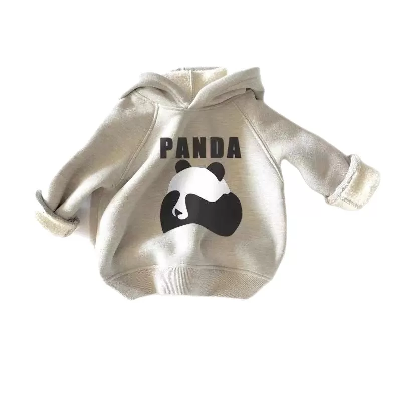 Mommy and Me Winter Solid Cute Panda Long Sleeve Hooded Sweater