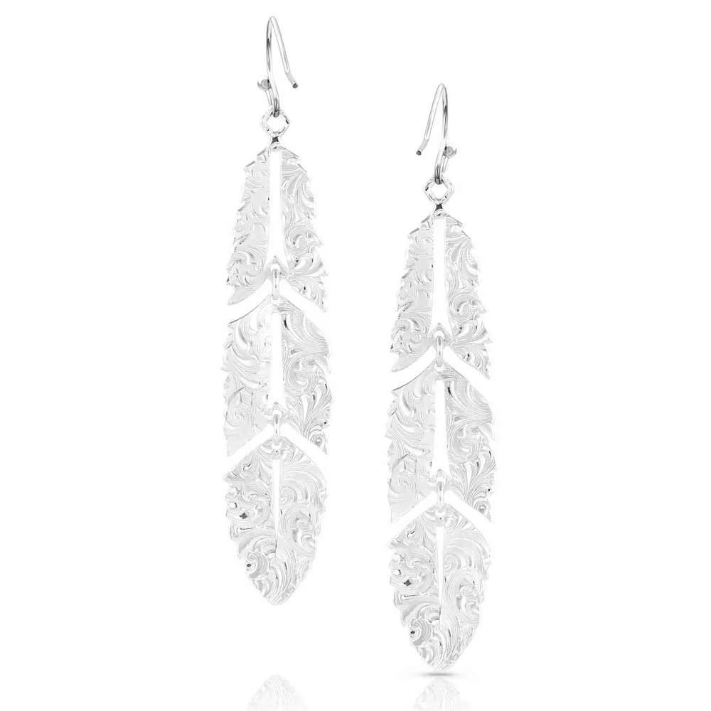 Montana Silversmiths Freedom Feather American Made Earrings