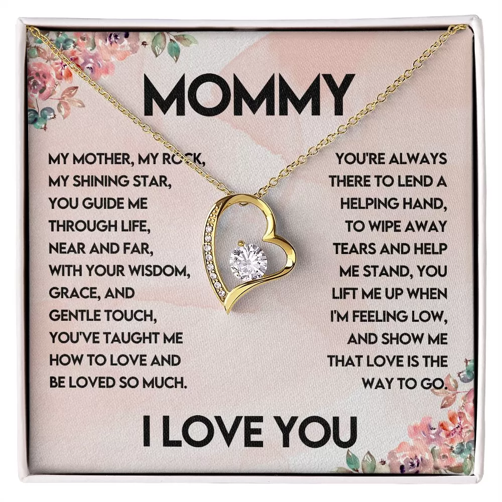 My Mother, My Rock, My Shining Star, I Love You Necklace Gift For Mother's Day or Birthday