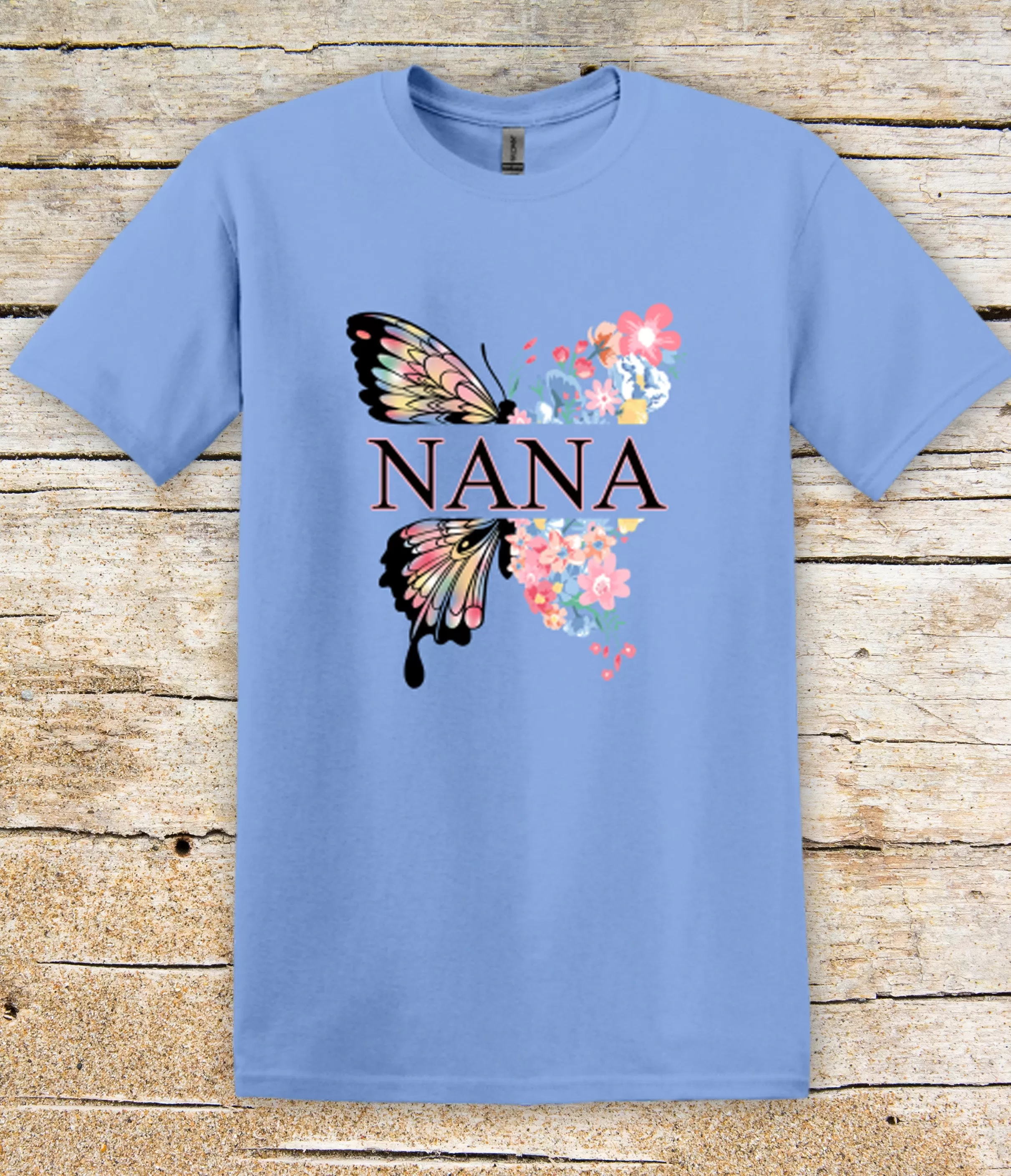 NANA Butterfly Super Soft Ring Spun 100% Cotton Midweight Unisex T-Shirt TShirt