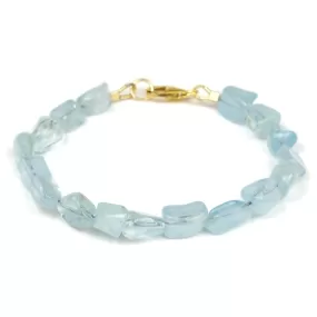 Natural Topaz Nugget Bracelet with Gold Filled Trigger Clasp