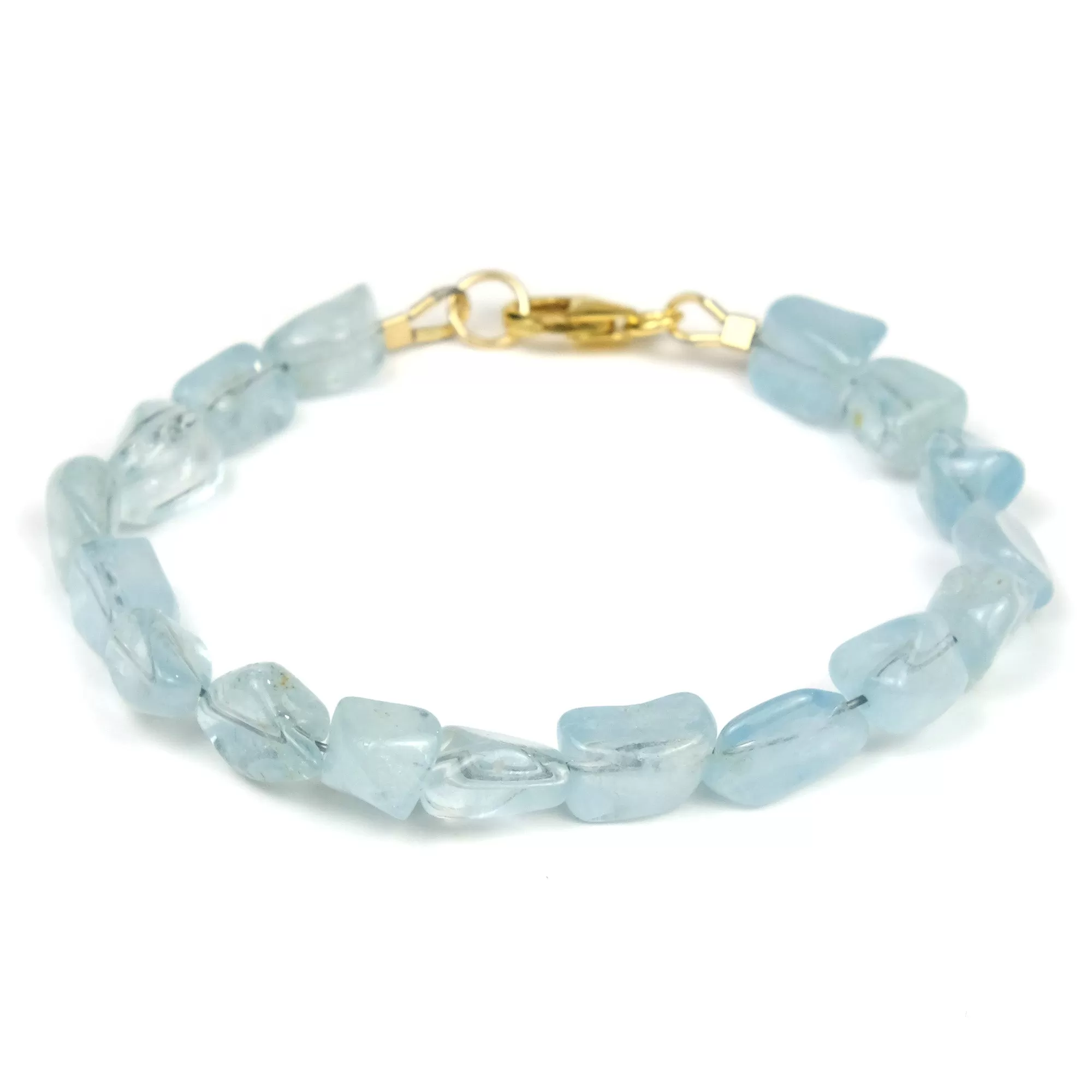 Natural Topaz Nugget Bracelet with Gold Filled Trigger Clasp