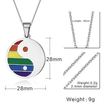 Necklace Unisex Tai chi Yin Yang stainless steel