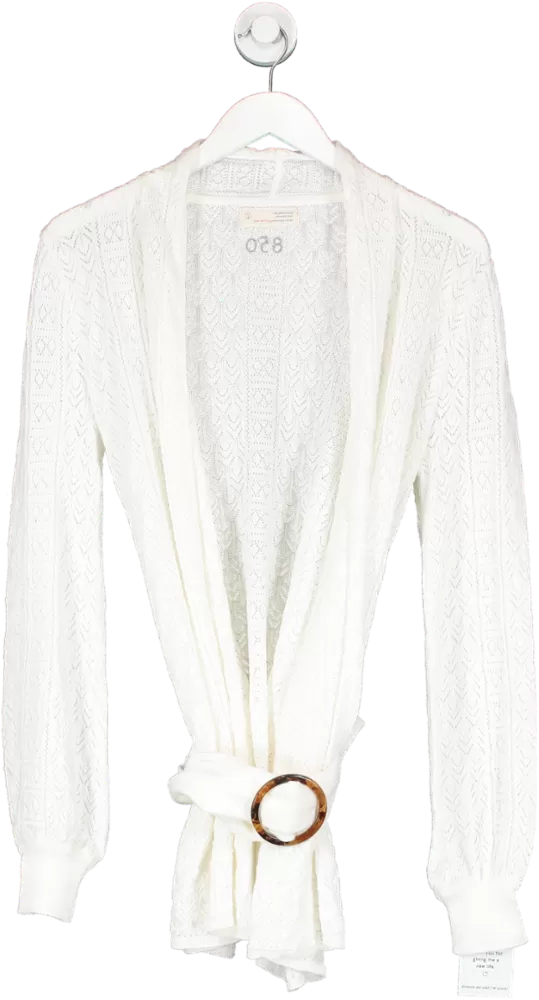 Odd Molly White Belted Cardigan UK S