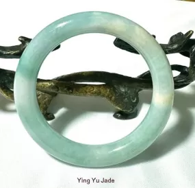 Old Mine Classic Round Burmese Jadeite Bangle Bracelet 57 mm (BB-3002)