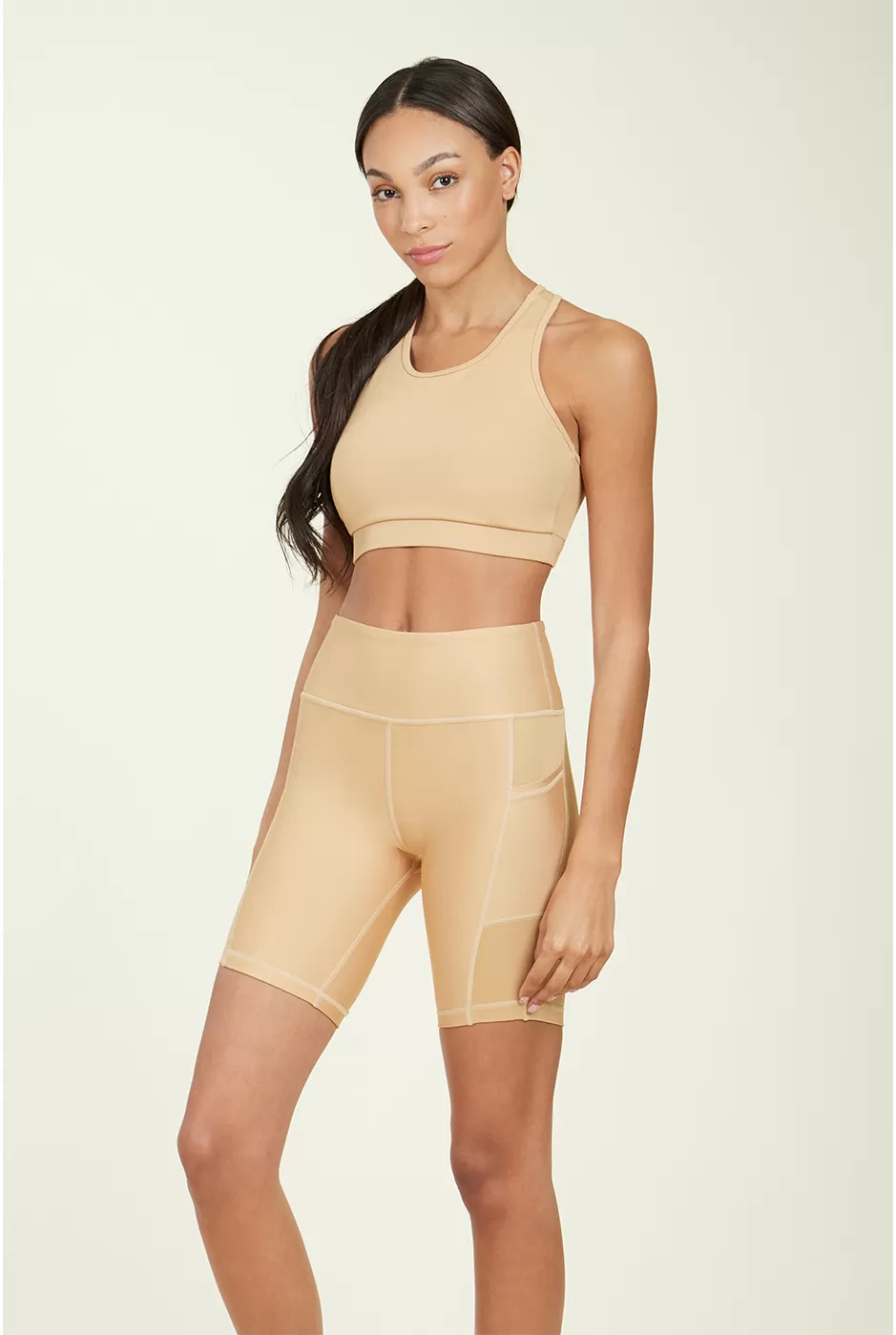 Over-Time Recycled Poly Sports Bra in Doe