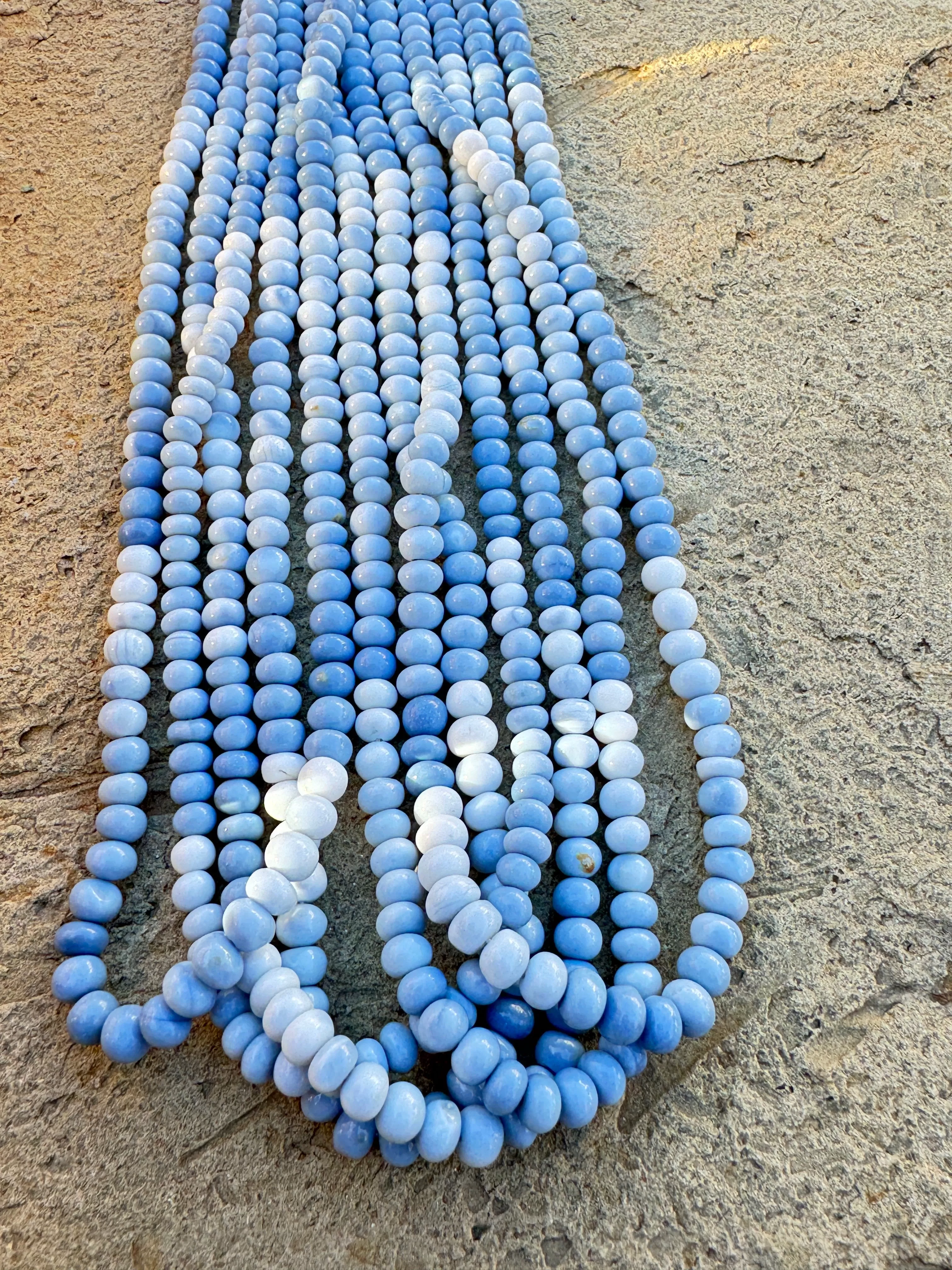 Owyhee Blue Opal (Oregon) 5mm Rondell Shaped Beads (16 inch strand)