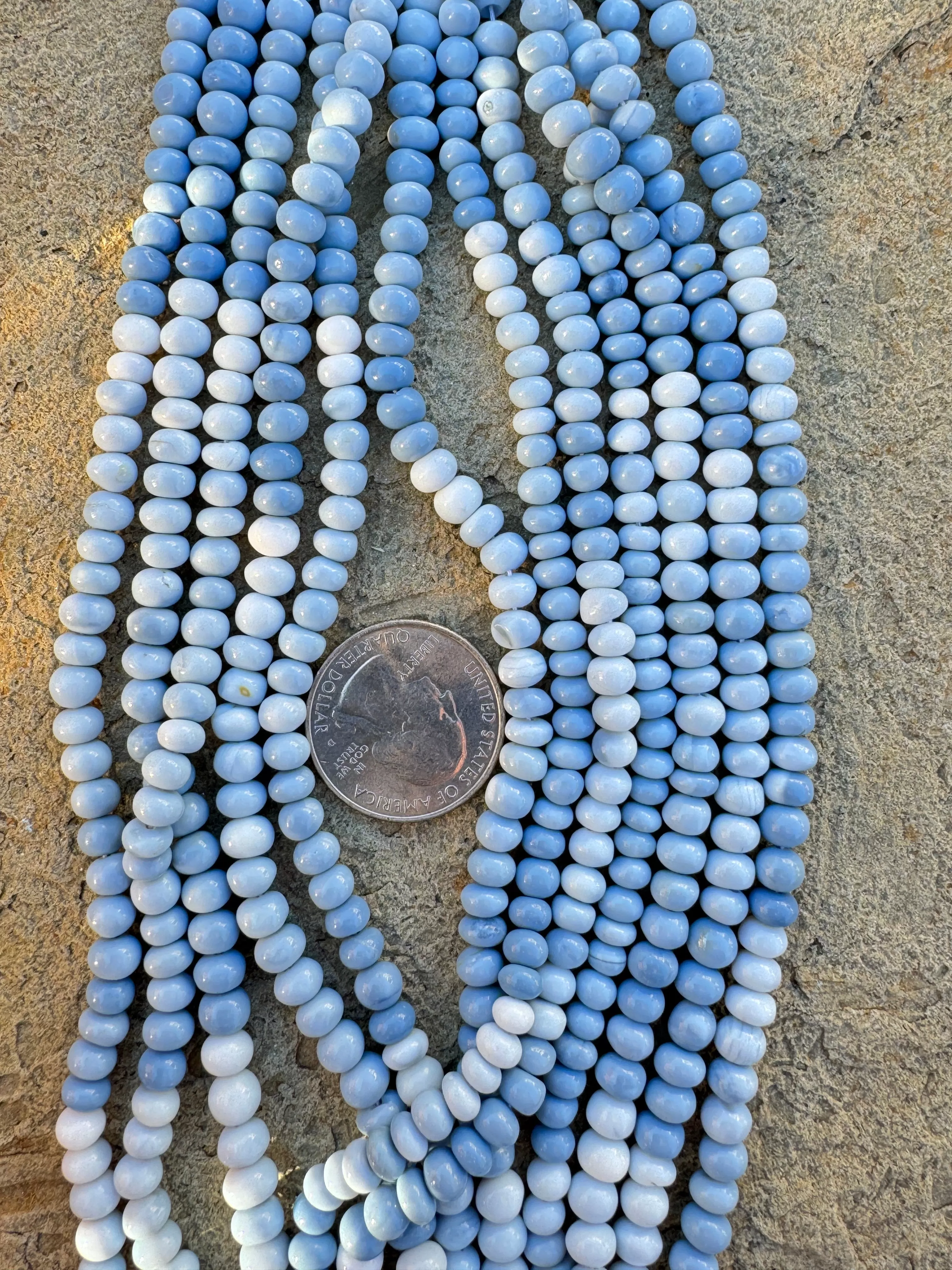 Owyhee Blue Opal (Oregon) 5mm Rondell Shaped Beads (16 inch strand)