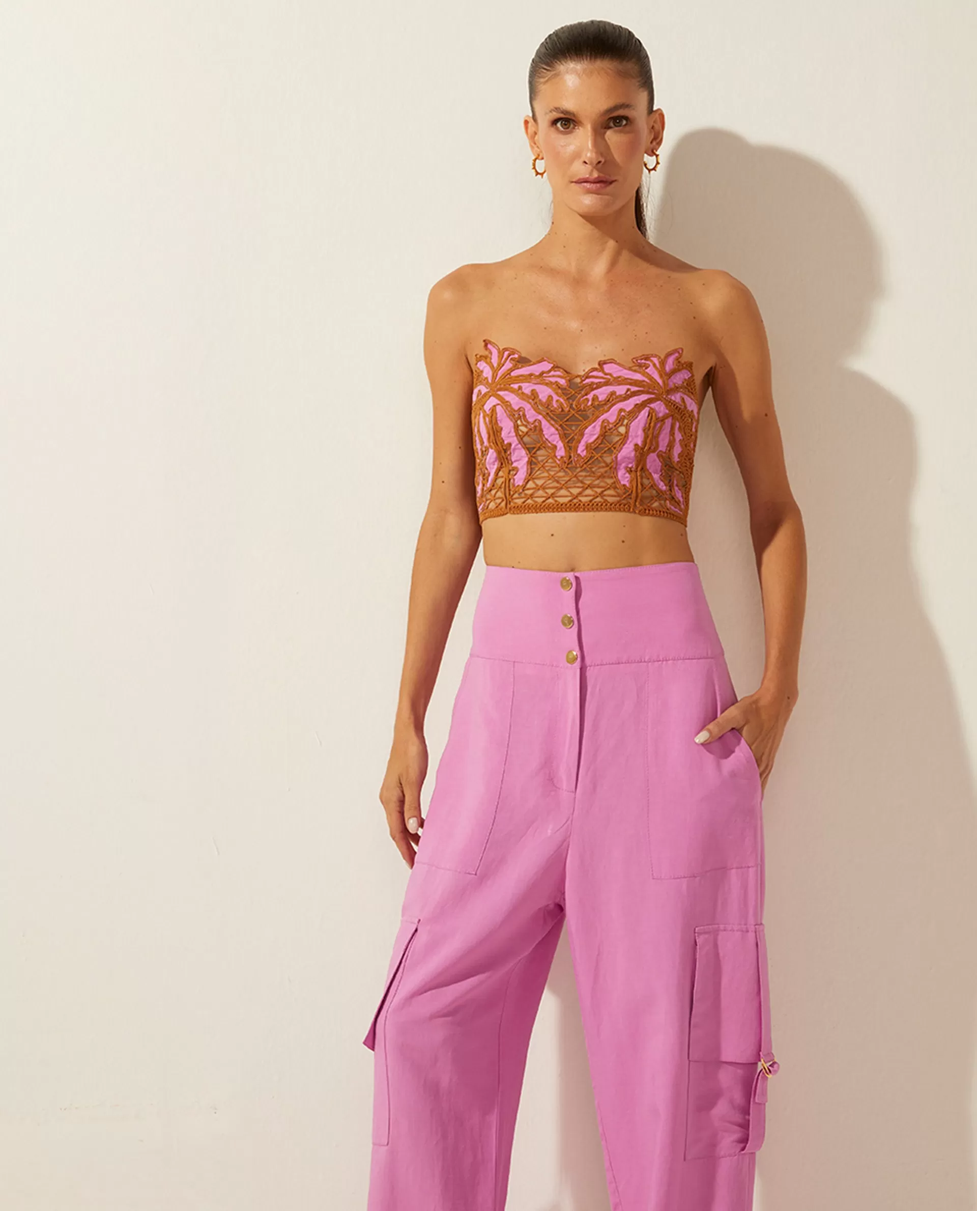 Palms Crop Top Pink