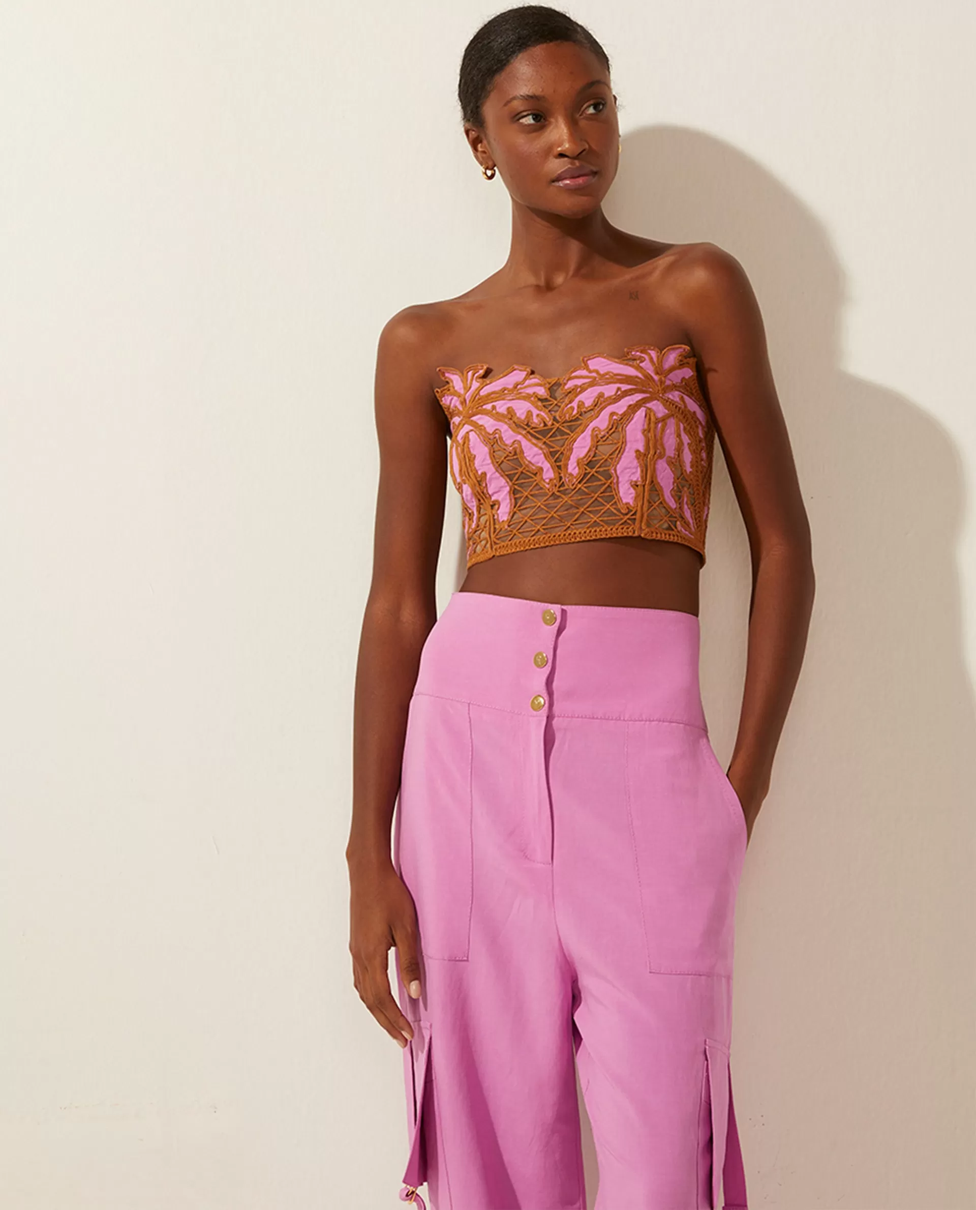 Palms Crop Top Pink