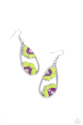 Paparazzi Airily Abloom Green Earrings