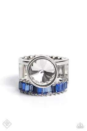 Paparazzi Balanced Bravura Blue Fashion Fix Ring