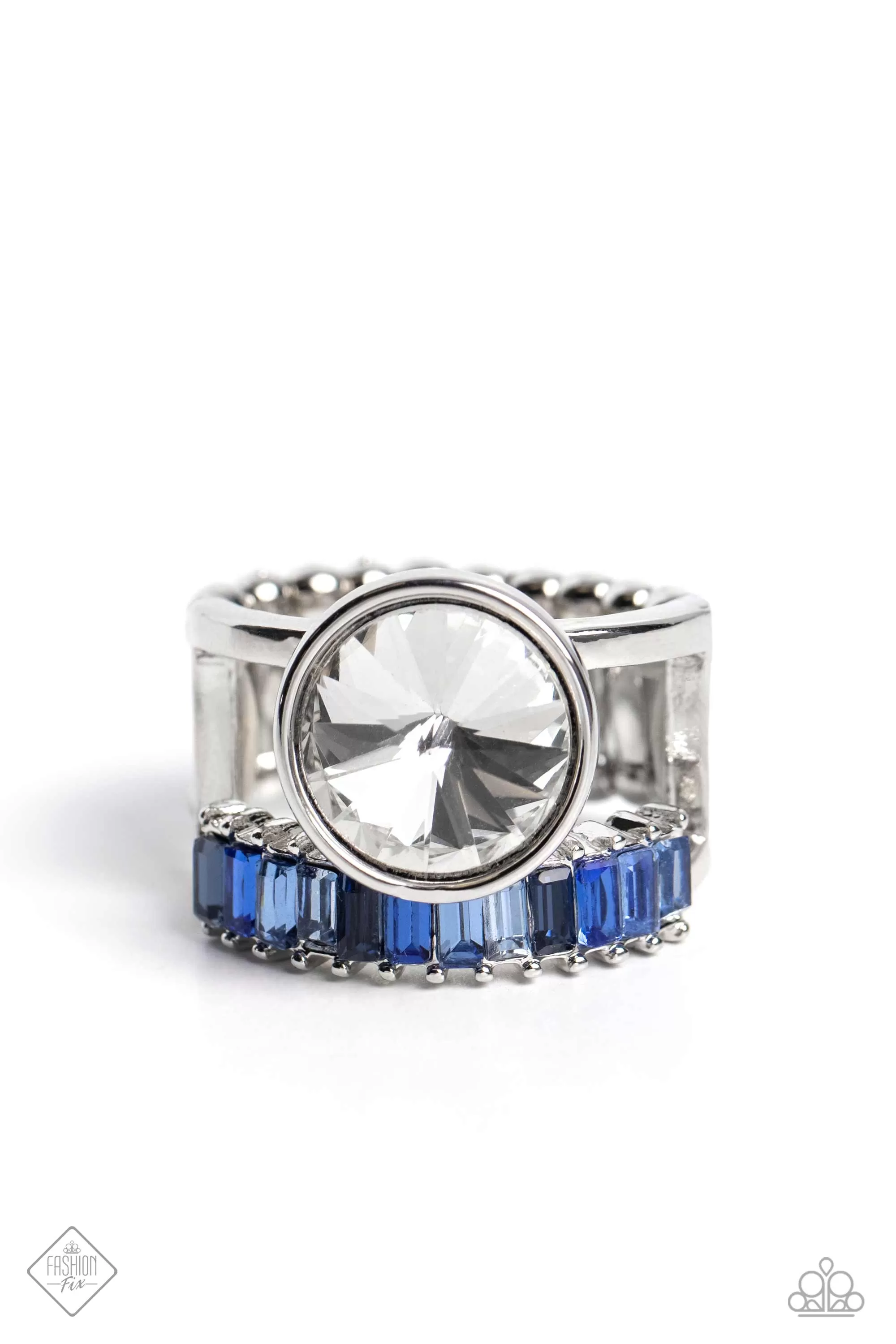 Paparazzi Balanced Bravura Blue Fashion Fix Ring