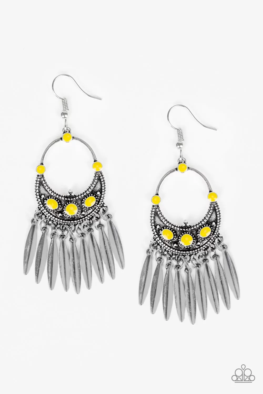 Paparazzi Cry Me A RIVIERA - Yellow Earrings