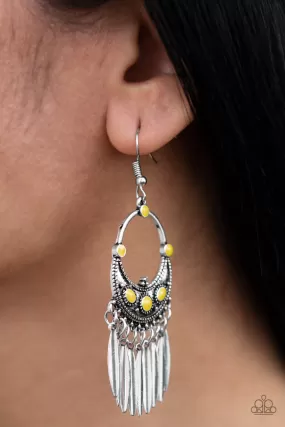 Paparazzi Cry Me A RIVIERA - Yellow Earrings