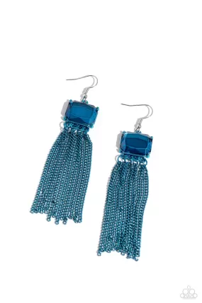 Paparazzi Dreaming Of TASSELS Blue Earrings