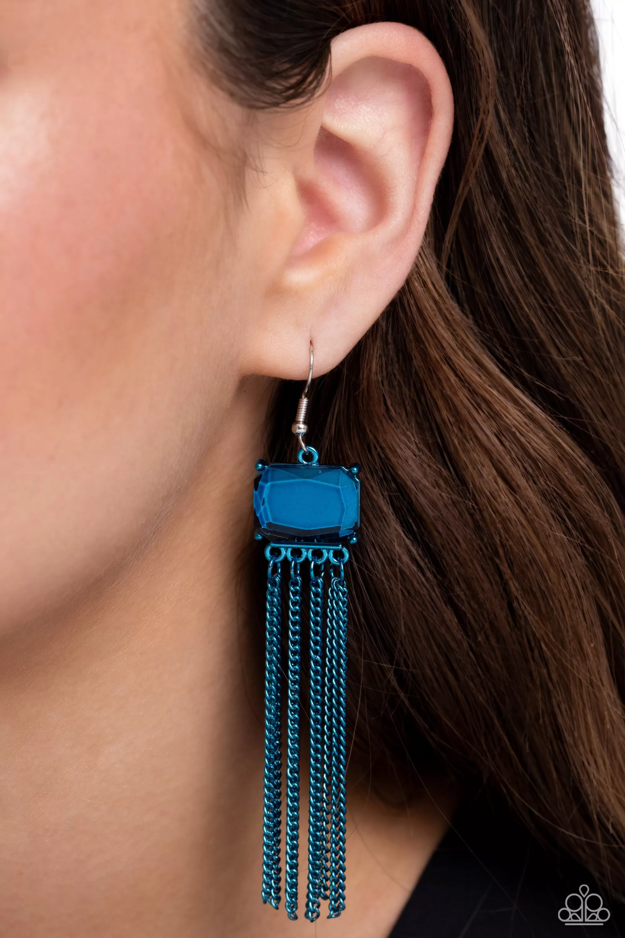 Paparazzi Dreaming Of TASSELS Blue Earrings