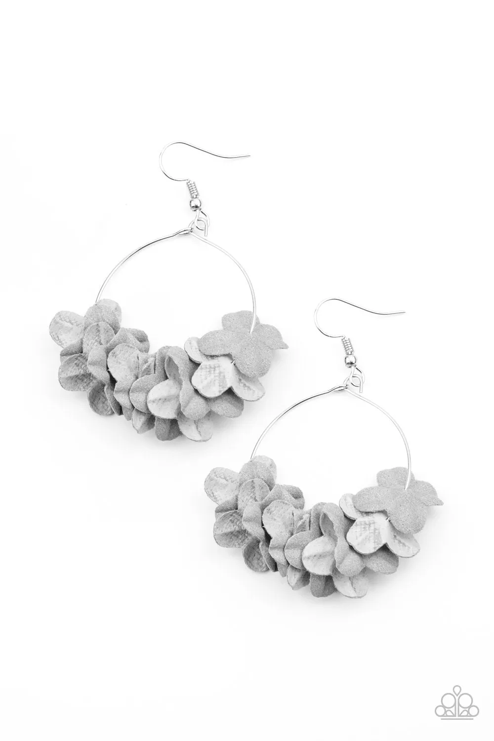 Paparazzi Flirty Florets - Silver Earrings