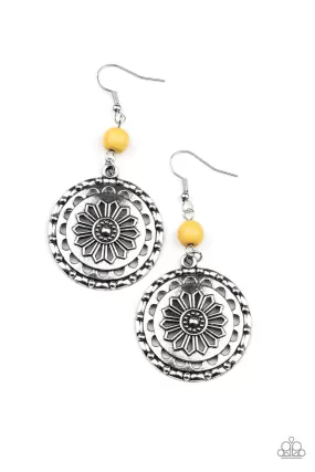 Paparazzi Flowering Frontiers - Yellow Earrings