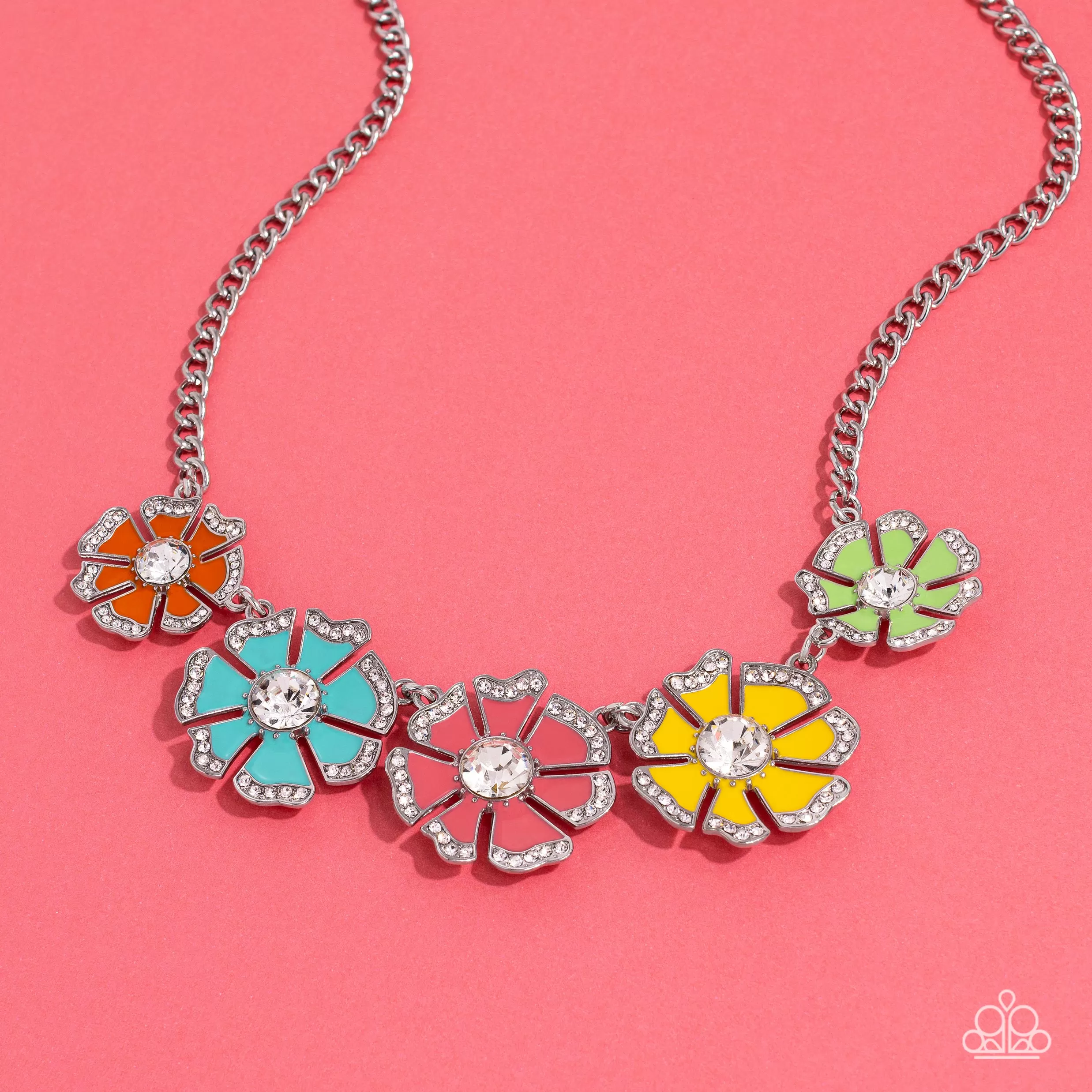 Paparazzi Playful Posies Multi Exclusive Necklace & Earring Set