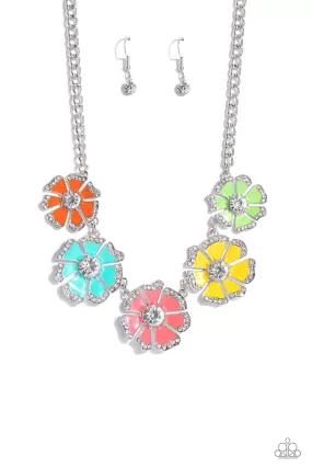 Paparazzi Playful Posies Multi Exclusive Necklace & Earring Set