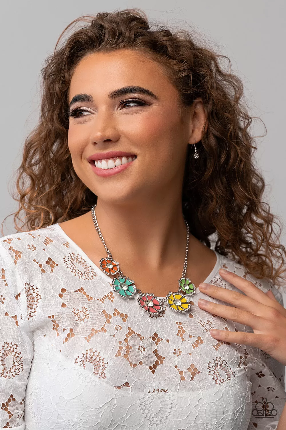 Paparazzi Playful Posies Multi Exclusive Necklace & Earring Set