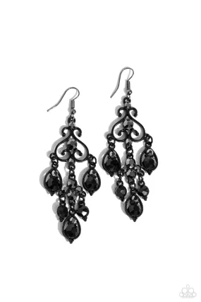 Paparazzi Regal Renovation Black Earrings