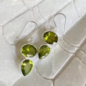 Peridot Drop Earrings - Grace