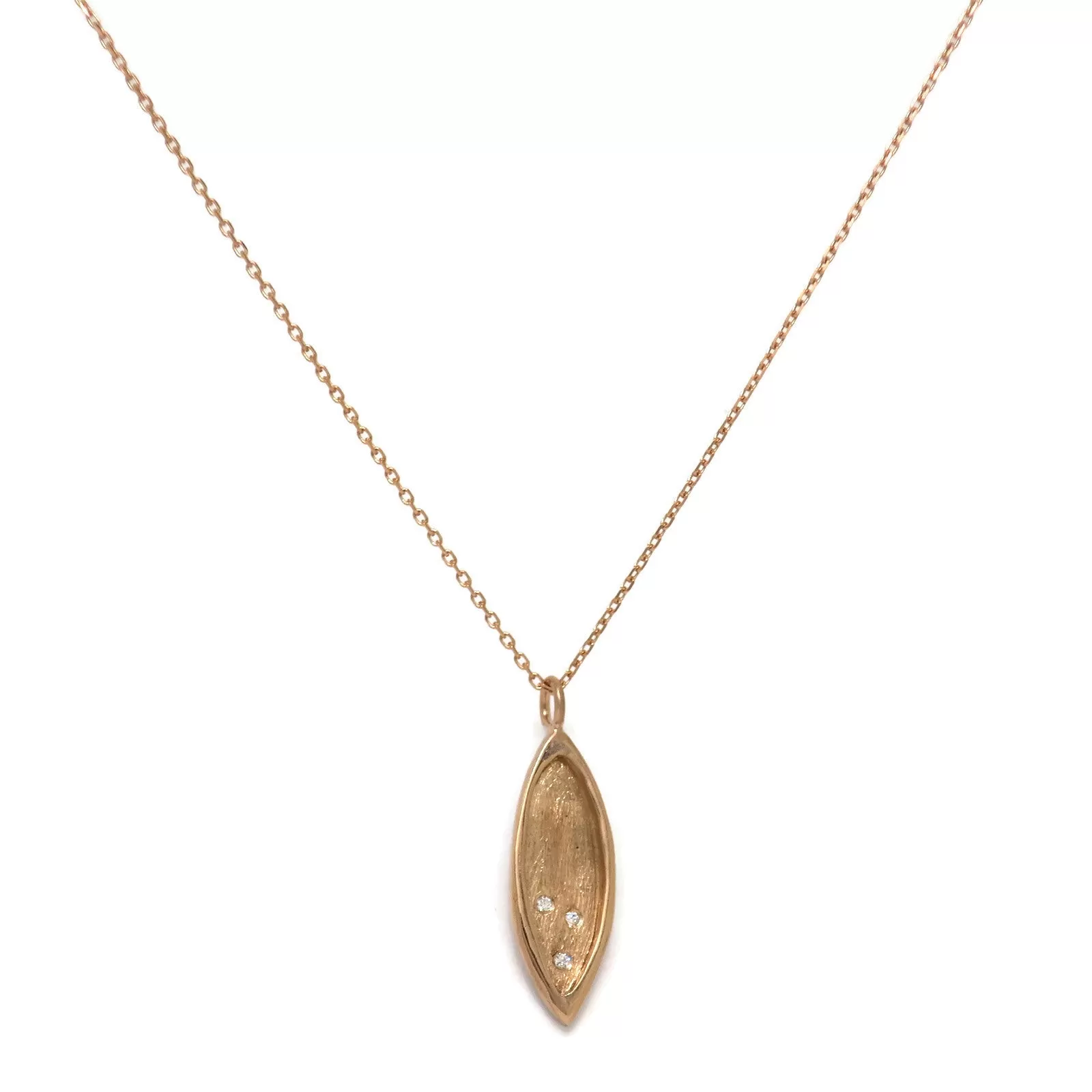 Petal Necklace- 14k rose gold & diamonds