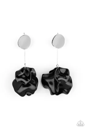 Petal Pathways Black-Earrings