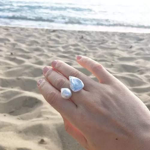 Petal Pearl Statement Ring