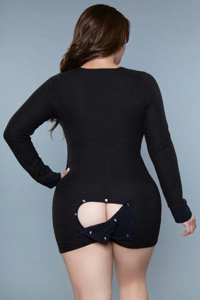 Plus Size Long Sleeve Sleep Romper