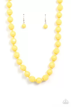 Popping Promenade - Yellow Paparazzi Necklace