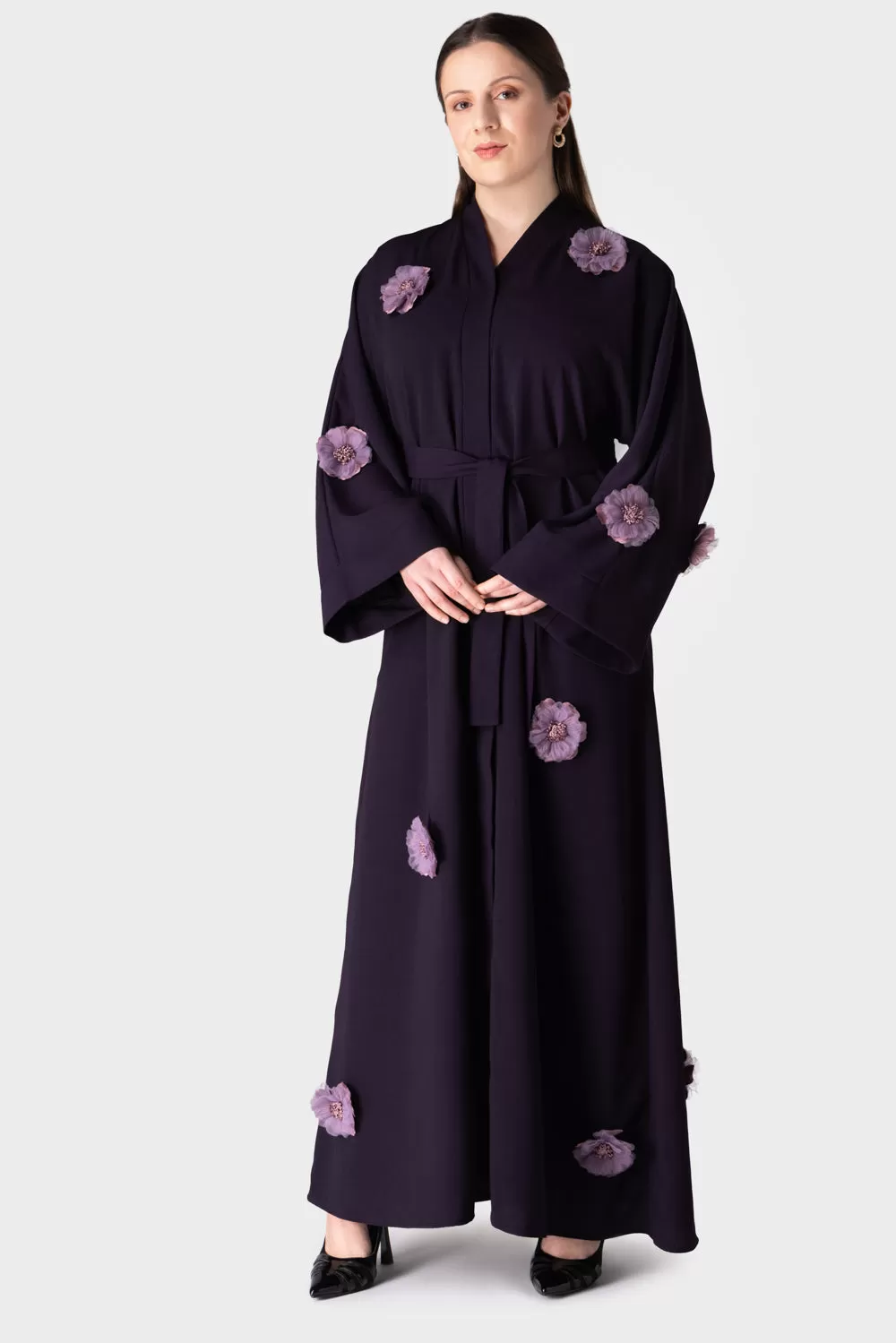 Purple Floral Abaya