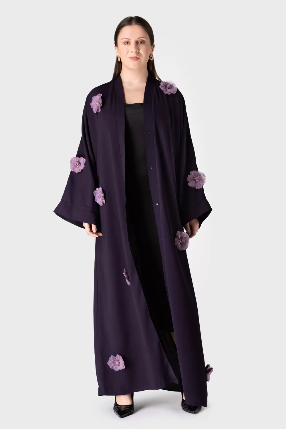 Purple Floral Abaya